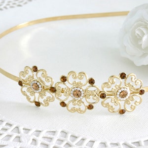 Delicate Flower Hair Band - Bridal Hair Accessories - Bridal Headband - Bridal Head Piece - Wedding Hair Accessory - Crystal Hair Band