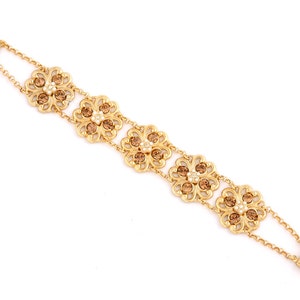 Pulsera de oro de declaración, Regalo de la madre de la hija, Pulsera Swarovski para mujeres, Pulseras de oro para mujeres imagen 3