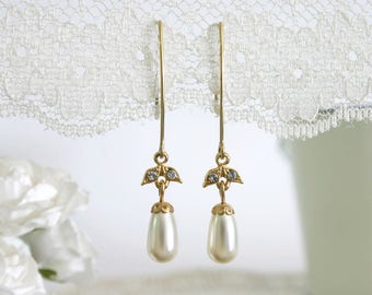Boucles d'oreilles pendantes en perles, Boucles d'oreilles pendantes en perles, Boucles d'oreilles pendantes en perles, Boucles d'oreilles de demoiselle d'honneur en perles, Boucles d'oreilles en perles