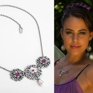 Purple statement necklace, Purple neklace, Purple crystal necklace, Necklace purple, Purple amethyst necklace, Mother of the bride jewelry
