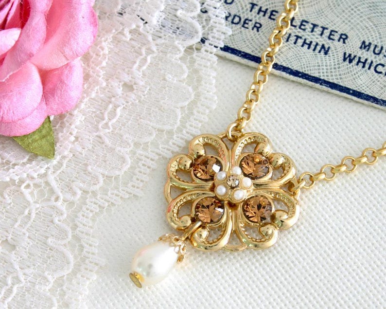Goud bruidsmeisje ketting, ketting bruidsmeisje, ketting goud, bruidsmeisje ketting cadeau, cadeau bruidsmeisje, cadeau ketting, cadeau ketting, blozen bruidsmeisje afbeelding 2