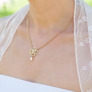 Goud bruidsmeisje ketting, ketting bruidsmeisje, ketting goud, bruidsmeisje ketting cadeau, cadeau bruidsmeisje, cadeau ketting, cadeau ketting, blozen bruidsmeisje afbeelding 1
