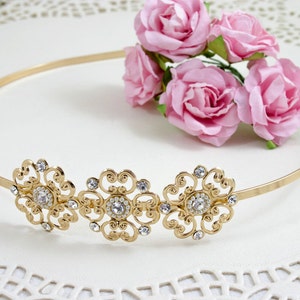 Delicate Flower Hair Band - Bridal Hair Accessories - Bridal Headband - Bridal Head Piece - Wedding Hair Accessory - Crystal Hair Band