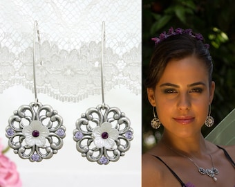 Jewelry sets for woman, Jewelry sets for her, Purple jewelry set, Purple jewelry gift, Purple gifts, Purple gift idea