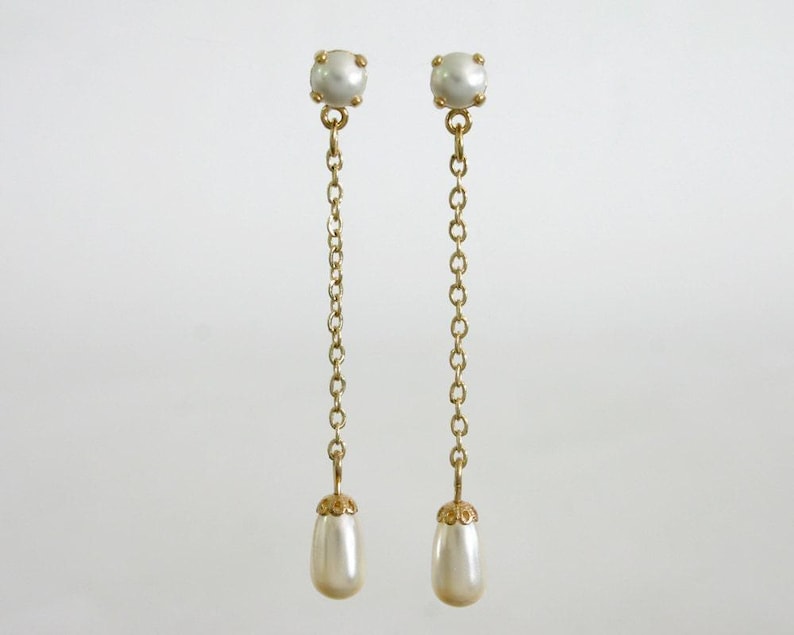Pearl bridesmaid jewelry, Pearl bridesmaids earrings, Tear drop pearl earrings, Bridesmaid gift, Will you be my bridesmaid gift image 5