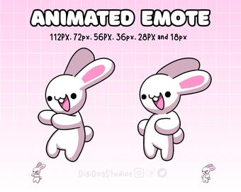 Dancing White Bunny Animated Emote | Twitch alerts | For Twitch, Youtube, kick and Discord