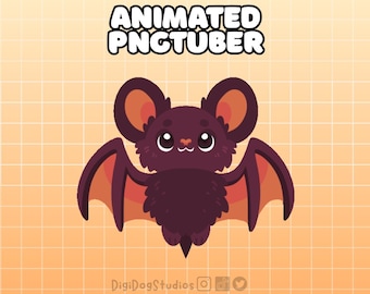 Halloween-vleermuis PNGTuber-model: geanimeerd stroomhuisdier, Vtuber-decoratie