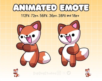 Dancing Fox Animated Emote | Twitch alerts | For Twitch, Youtube, kick and Discord