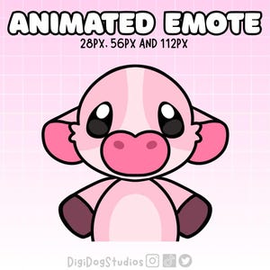 Strawberry Cow Boop Animated Emote: Twitch, YouTube, Discord