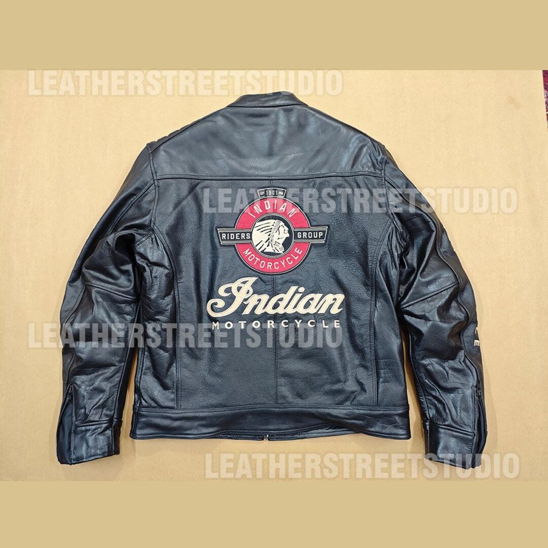 Indian Motorcycle Leather Jacket Men's Vintage Biker Jacket