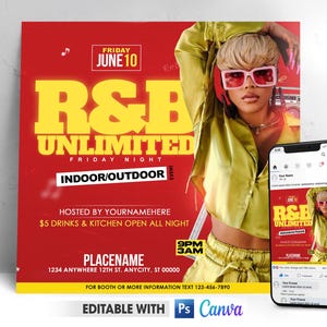 Editable R&B Party Invitation Template