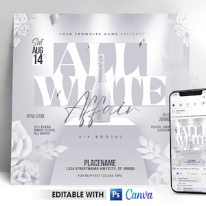 Editable White Party Flyer