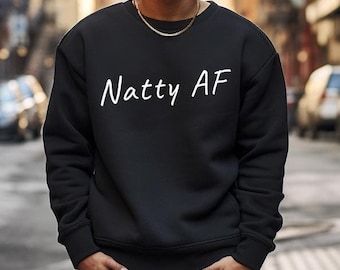 Funny Gym Sweatshirt, Natty AF Fitness Workout Gift, Pump Cover Crewneck Jumper, Lifting, Gym Gift, Funny Lifting Sweatshirt