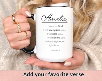 Personalized Bible Verse Coffee Mug: Custom Christian Gift