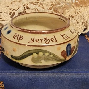 Vtg Aller Vale Pottery Torquay Mottoware Sugar Bowl England