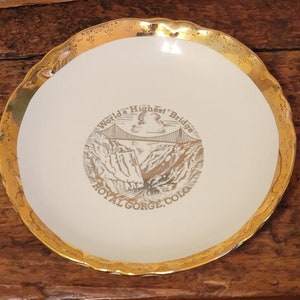 Vtg Saucer by Sabin Royal Gorge CO Worlds Highest Bridge Souvenir