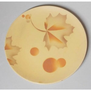 Antique Villeroy Boch yellow Maple Leaf Silhouette bubbles Plate luncheon salad