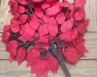 23” Artificial Colored Ficus: Leaf Stem Bundle of 12, Ficus Leaves, Ficus for arrangement, Ficus, Greenery for wreaths, Ficus for wreath