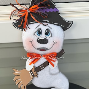 Ghost Attachment for Wreaths, Halloween Ghost Embellishment, Cute Ghost Decor for DIY Crafts, Spooky Season Wreath Attachment, Halloween