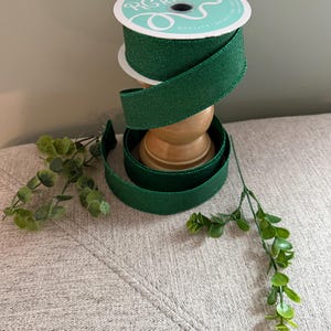 1.5” Green Glitter Christmas Ribbon – Wired Sparkle Ribbon (10 Yards) for Holiday Bows, Wreaths, Crafts & Gift Wrapping