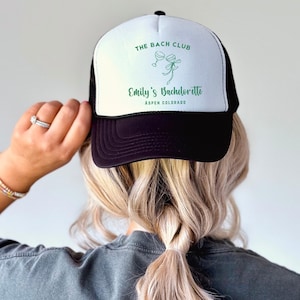 Custom Location Bach Club Bachelorette Hats, Bachelorette Trucker Hat, The Bach Club, Bachelorette Social Club, Luxury Bachelorette Merch