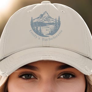 Sombrero desgastado de campamento de despedida de soltera personalizado, fiesta nupcial personalizada, regalo de fiesta nupcial personalizado, recuerdo de despedida de soltera de campamento