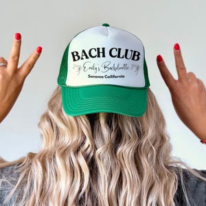 Custom Location Bach Club Bachelorette Hats, Bachelorette Trucker Hat, The Bach Club, Bachelorette Social Club, Luxury Bachelorette Merch