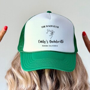 Custom Location Bach Club Bachelorette Hats, Bachelorette Trucker Hat, The Bach Club, Bachelorette Social Club, Luxury Bachelorette Merch