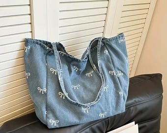 Stylish Denim Patchwork Shoulder Bag, Crossbody Bag Stylish Denim Patchwork Shoulder Bag, Crossbody Bag
