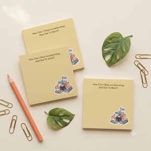 Bloc-notes anti-procrastination avec Post-it® | Bloc-notes chat mignon pour étudiants, notes adhésives amusantes pour booster votre productivité