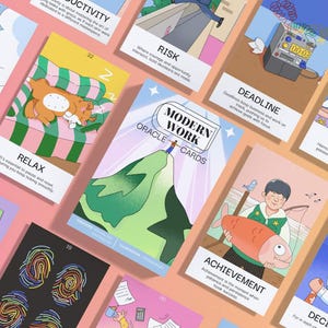 Modern Work Oracle Deck – Career Tarot, Daily Guidance Cards, Office Witch Gift