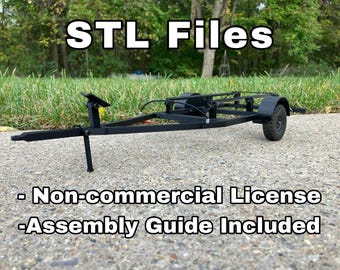 Single Axle RC Boat Trailer 3D Print STL Files - Fits Proboat Recoil 2 18"