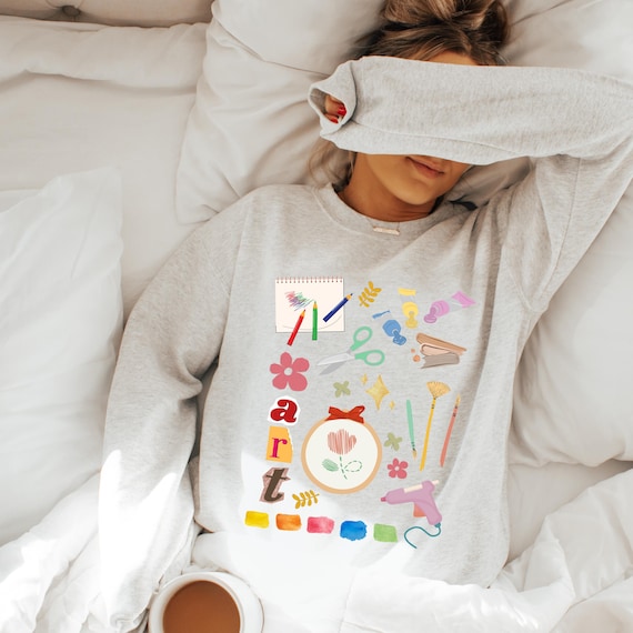 Painting Sweatshirt for Artist Painting Brushes Sweatshirt Art Teacher Pullover Art Student Gift Art Lover Artistic Apparel for Art Lovers