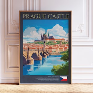 Prague Castle Art Print | Historic European Landmark | Czech Republic Travel Poster | Digital Download for Home & Office Decor