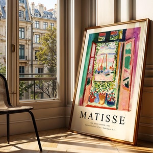 Henri Matisse Offenes Fenster Poster, Fauvismus Wandkunst, Bunte Kunstdruck, impressionistische Malerei, moderne Museumskunst, digitaler Download