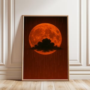 Blood Moon Wall Art, Full Moon Poster, Celestial Night Sky Print, Lunar Eclipse Decor, astrology gift, Digital Download