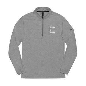 Adidas Sporty Quarter-Zip Pullover, Athletic Layer, Workout Gear, Gift for Fitness Lovers, Rise 2 Run Apparel, Activewear