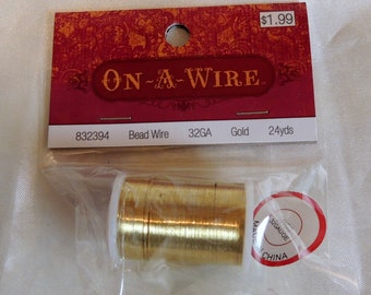 Bead Wire 32 Gauge 24 Yards Gold