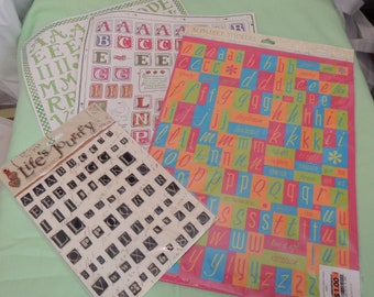 Scrapbook Stickers Assorted Alphabet 2 Unused Packs 1 Unused Sheet Susan Branch 1 Bonus Partial Sheet