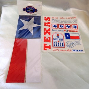 Autocollants pour scrapbooking Texas, drapeau étoile solitaire frontière rouge blanc bleu voyage sud-ouest