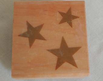 Rubber Stamps 3 Stars Christmas Movie Night Theater 4th of July Flag