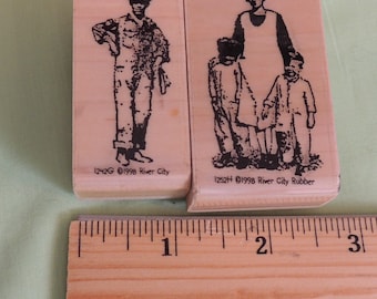 Rubber Stamps Old Time Farm Family