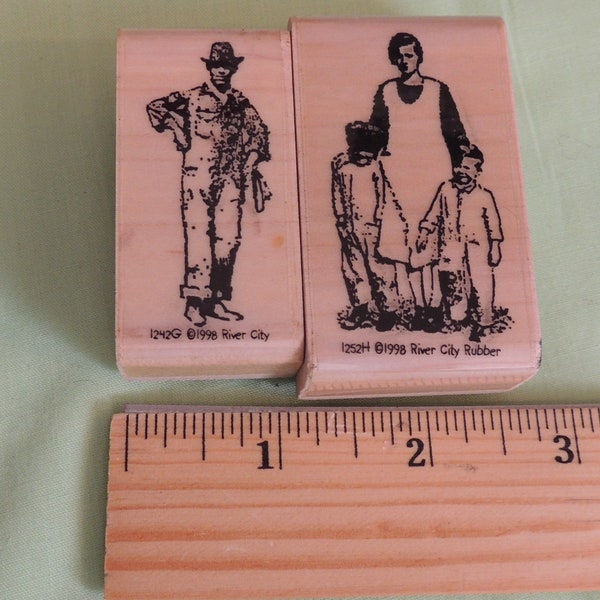 Rubber Stamps Old Time Farm Family