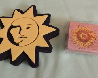 Sun Themed Rubber Stamps Sunflower