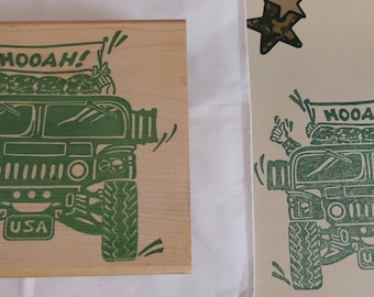 Rubber Stamps HOOAH! Humvee Military Army USA