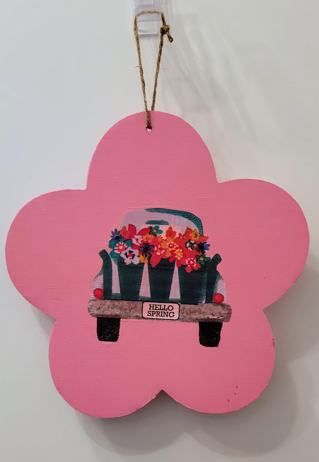 Hello Spring Sign/floral Sign/double Sided Sign/pink/sings/spring ...