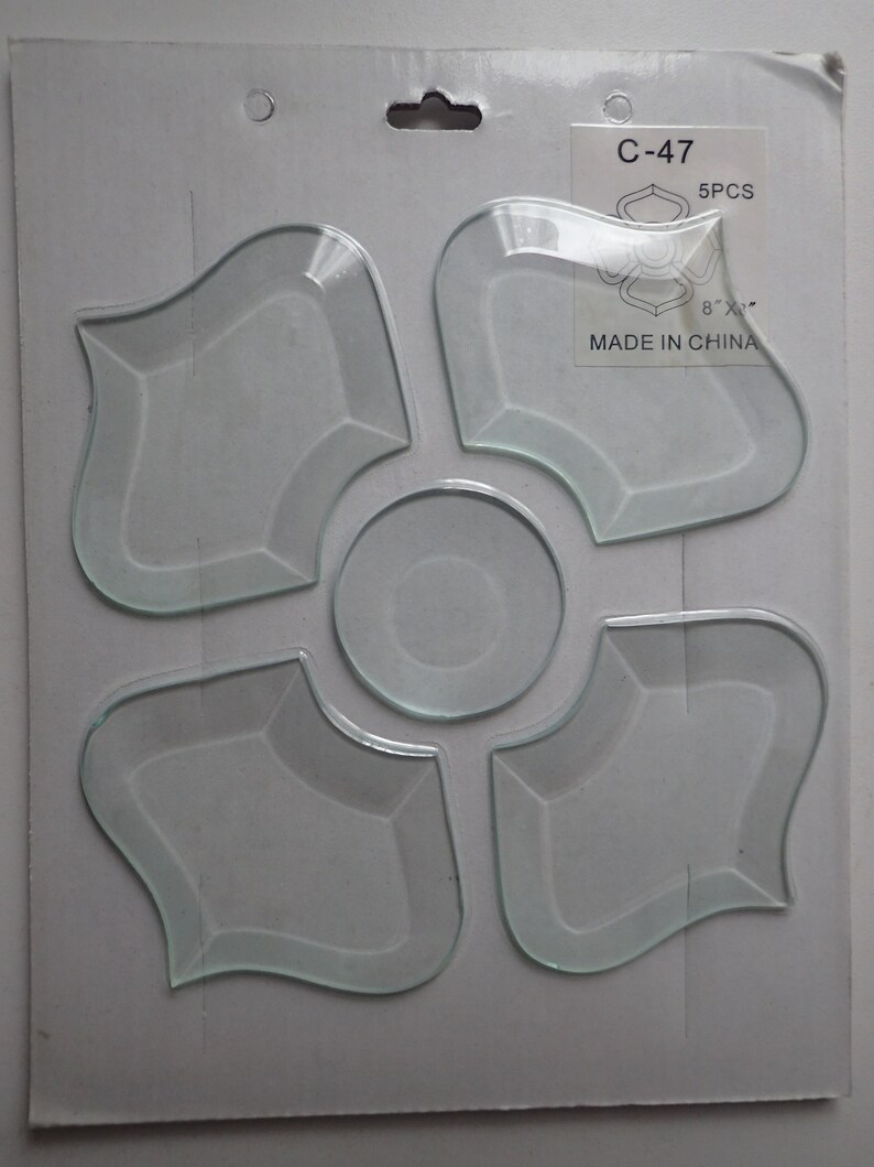 Clear 適切な価格 Glass 5 Piece Flower Shape Sun Window Cluster Bevel Cat