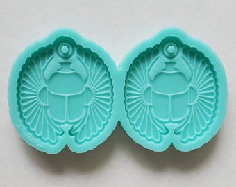 Earring Mold | Round Scarab Silicone Mold - Made to order