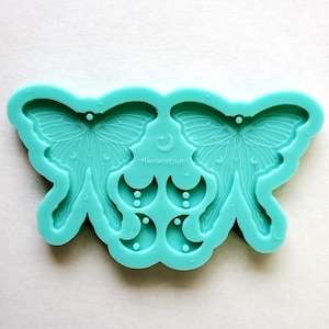 Earring Mold | Luna Moth Moon Palette Silicone Mold - Made to order