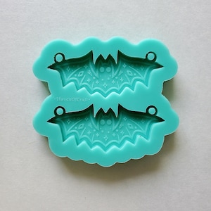 Earring Mold | Bat 2 Holes Silicone Mold - Made to order
